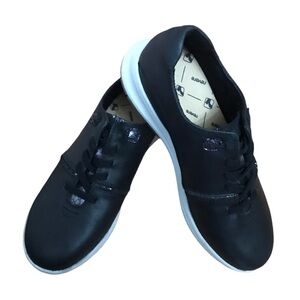 REVERE Women’s Crete Onyx Black Metallic Python Sneakers Shoe